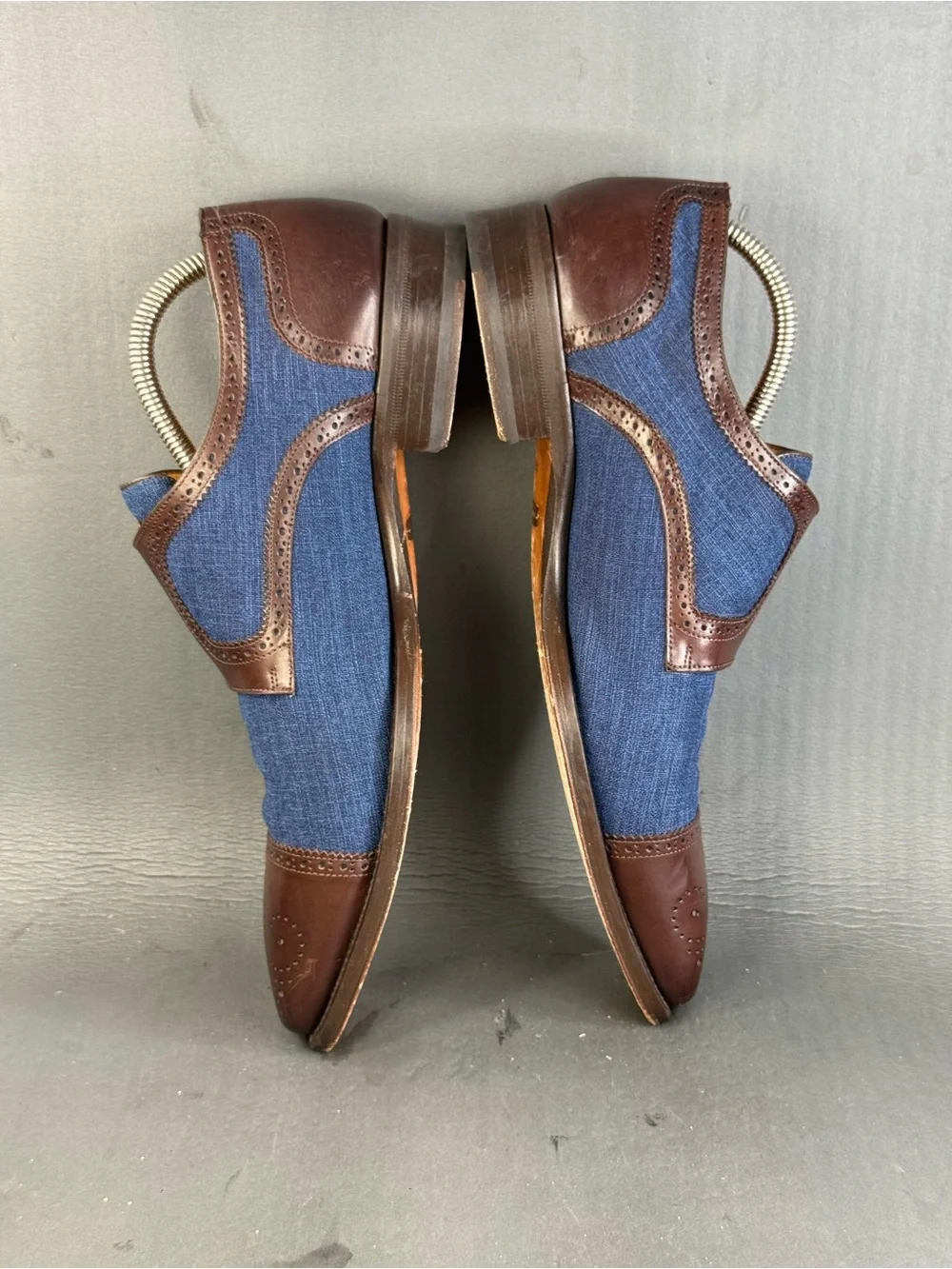 Mezlan Cupido Double Monk Strap two-tone Oxford shoes men’s size 9.5
